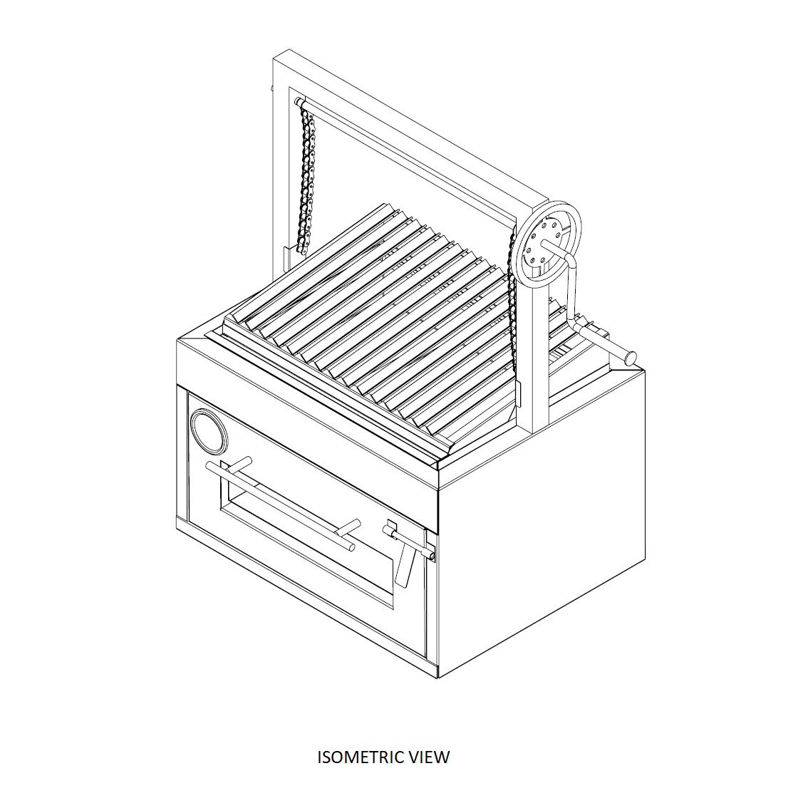 Argentinian Style Stainless Steel Grill with Insulated Lower Box 24"